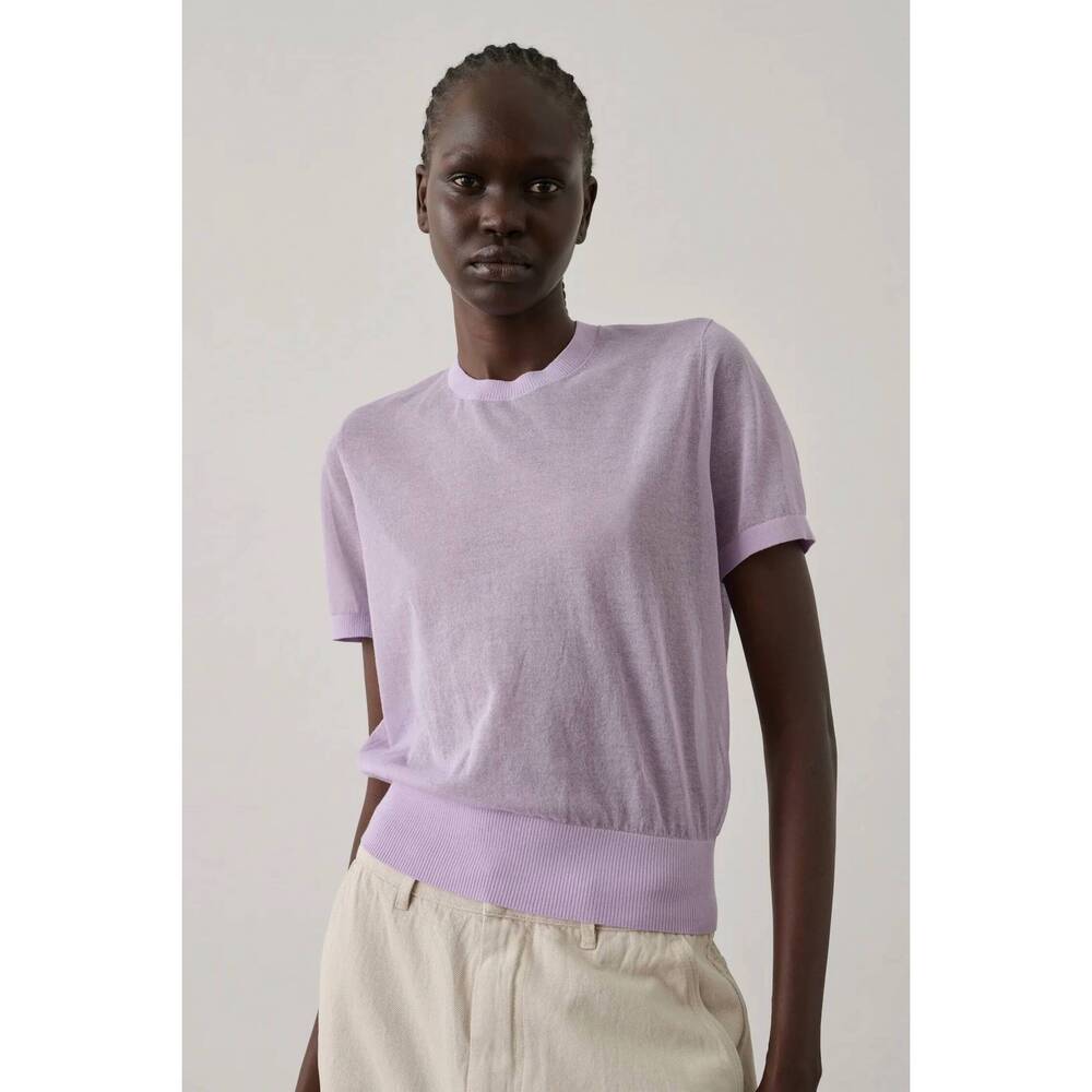 NEW SOEUR dua short-sleeve pullover sweater in parma
